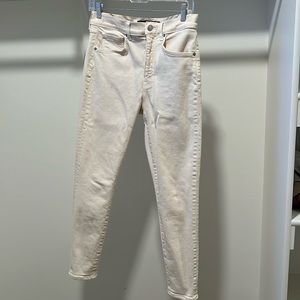 Veronica Beard ankle skinny high rise cream pants